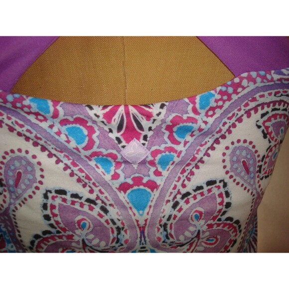 NWT Womens PrAna Yoga USA Cross Strap Top Bra New Phoebe S Purple Blue White - Picture 6 of 6